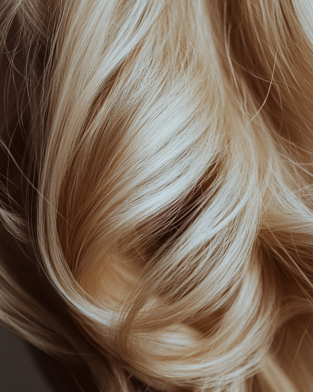 Long blonde hair after hydrating treatment at Reveal, styled with a polished, frizz-free shine